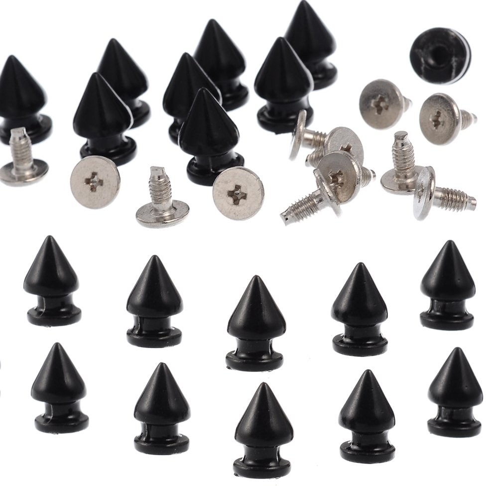 RUBYCA 12MM 50 Sets Metal Tree Spikes and Studs Metallic 50 PCS, Black