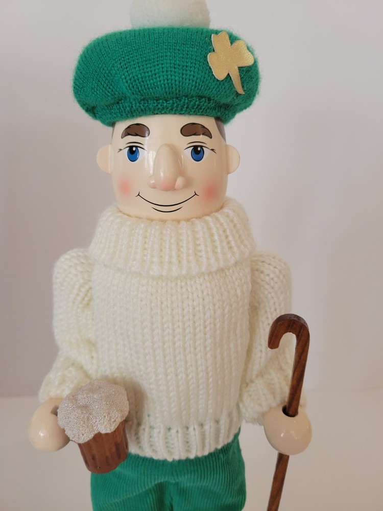 Nutcracker Village Irish Shamrock shepherd w/ Original Box