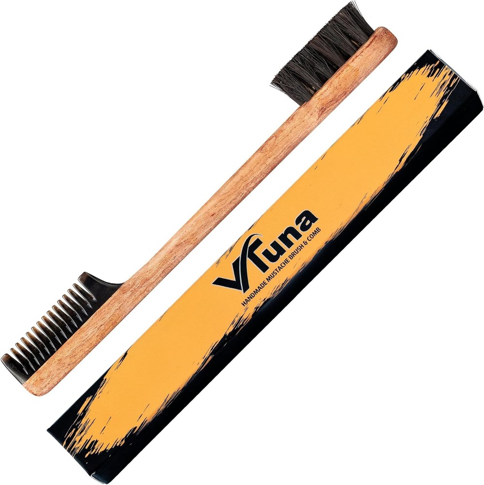 2-in-1 Beard b & Brush - Mustache & Beard b for Men. Handcrafted