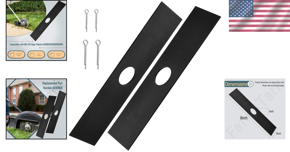 2 Pack 8" Multi-Head Replacement Edger Blades for EGO 56V Models EA0800/ME0801