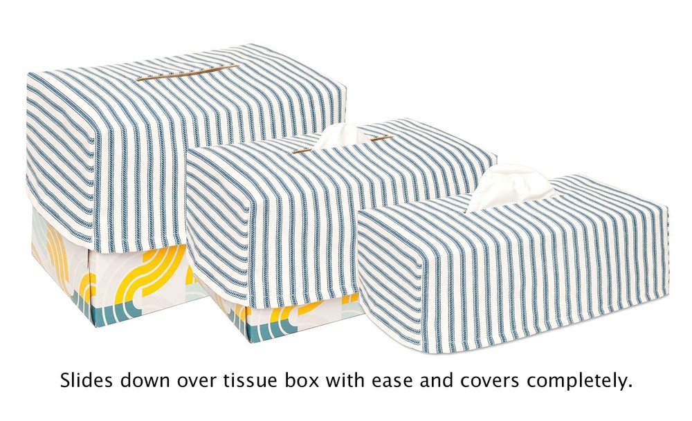 Fabric Tissue Box Cover, Tissue Holder Slipcover, Slips Over Rectangular Card...