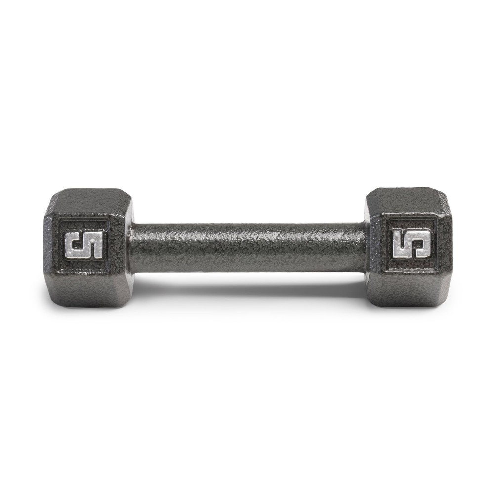 5lb Cast Iron Hex Dumbbell Durable Weight for Strength Training