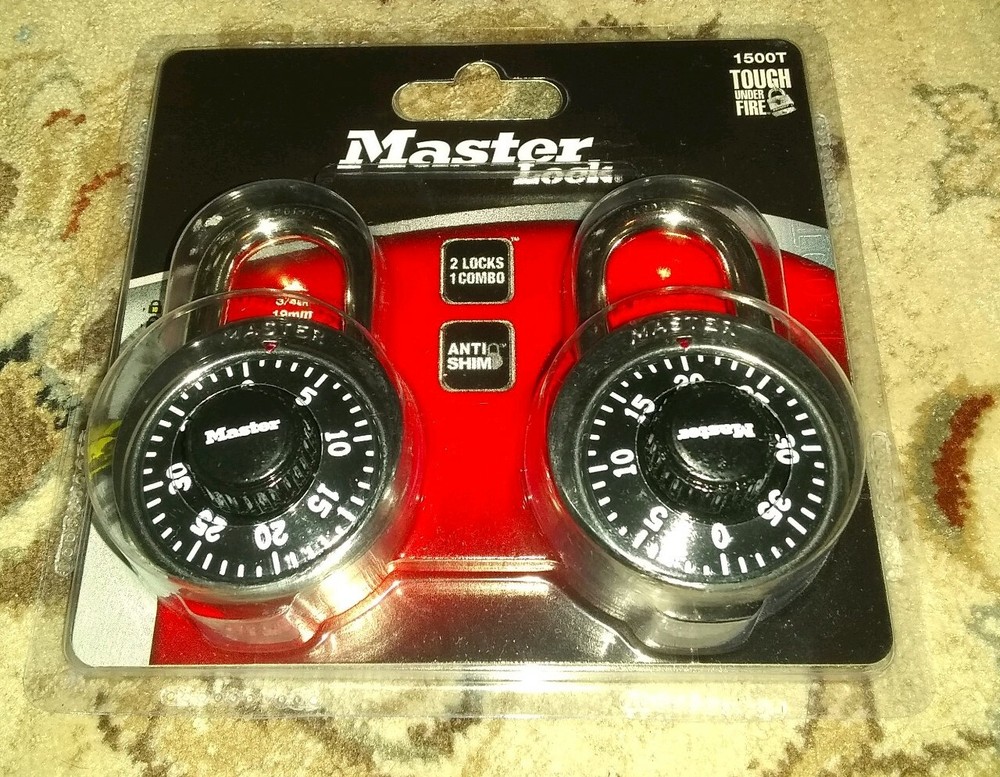 Master Lock 1500T Combination-Alike Locks, 2-Pack,  Black