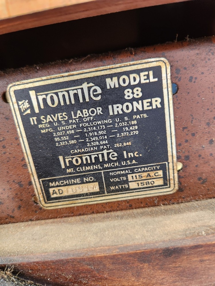 Ironrite Model 88 Clothing Press