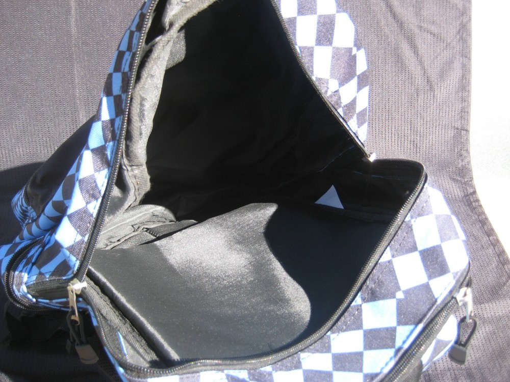 STARPOINT Psychedelic Black & Blue Checkered School BACKPACK Knapsack Book Bag