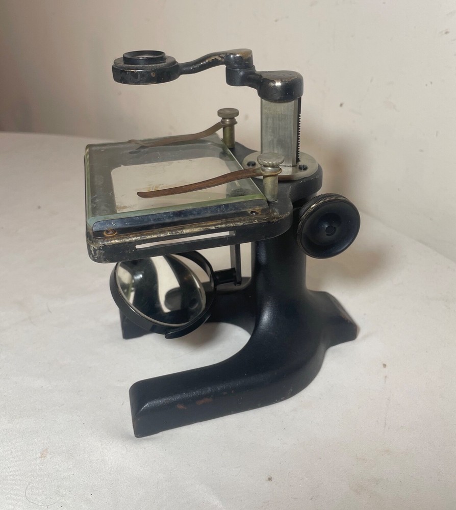 antique 1800's Spencer Buffalo brass cast iron dissection botanical microscope