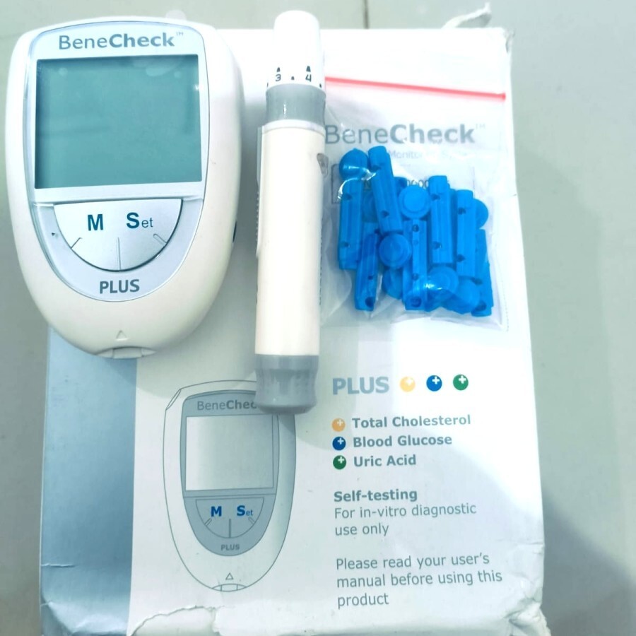 BeneCheck Plus Glucose Cholesterol Uric Acid 3in1 Kit Meter Test Tools