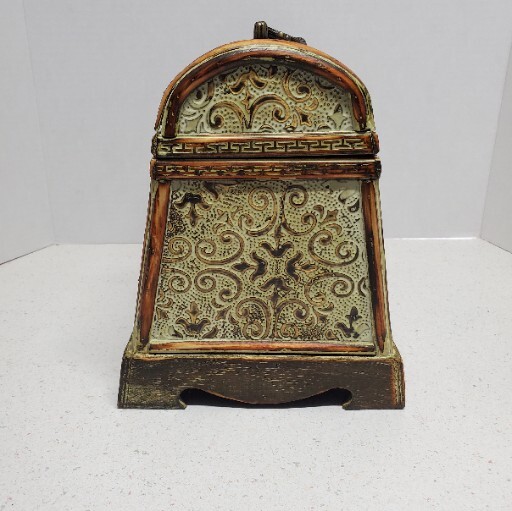 Decorative MARKET BAZAAR Storage Box Mantle Clock