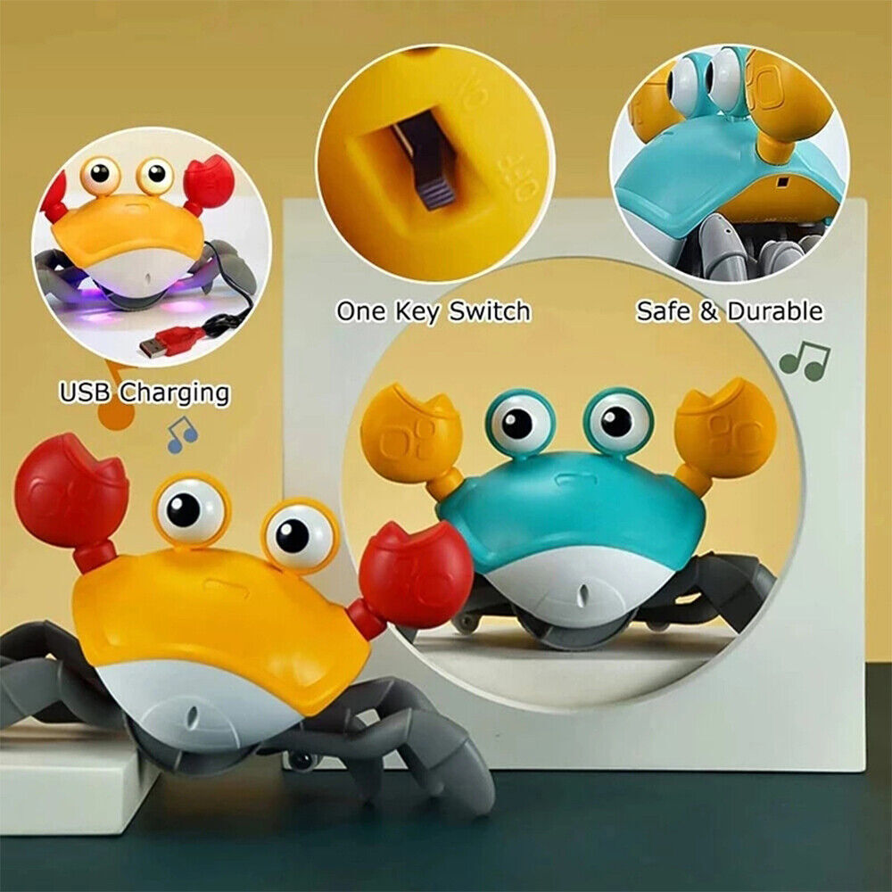 Hot Sensing Crawling Crab Baby Toy Light Projection Simulation Interactive Toys
