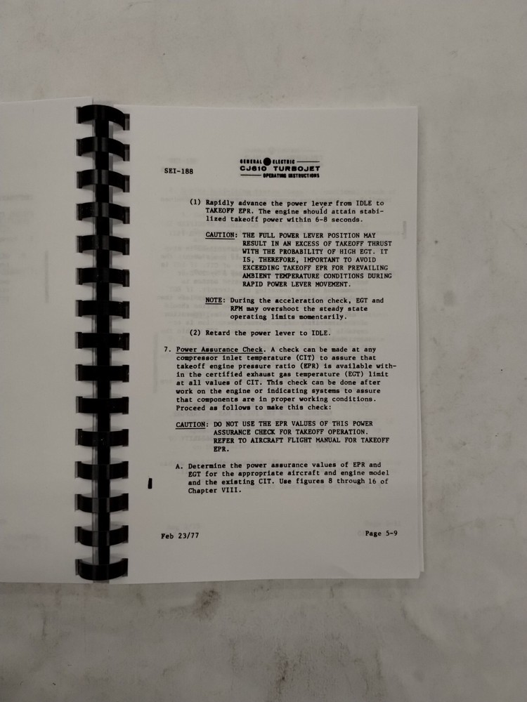 General Electric CJ610 Turbojet Engines Operating Instructions-Copy