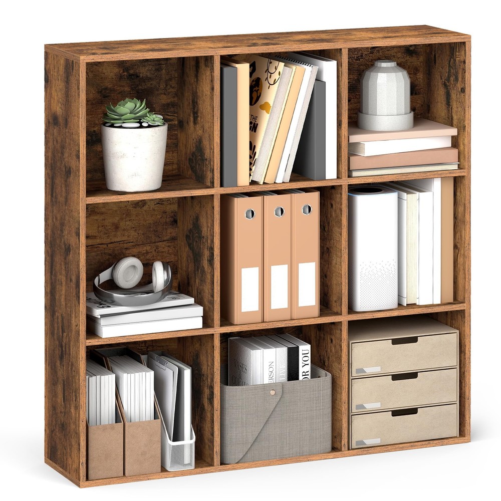 Custos Collection - Bookshelf, Bookcase, Cube Shelf with 9 Compartments, 9.4 ...
