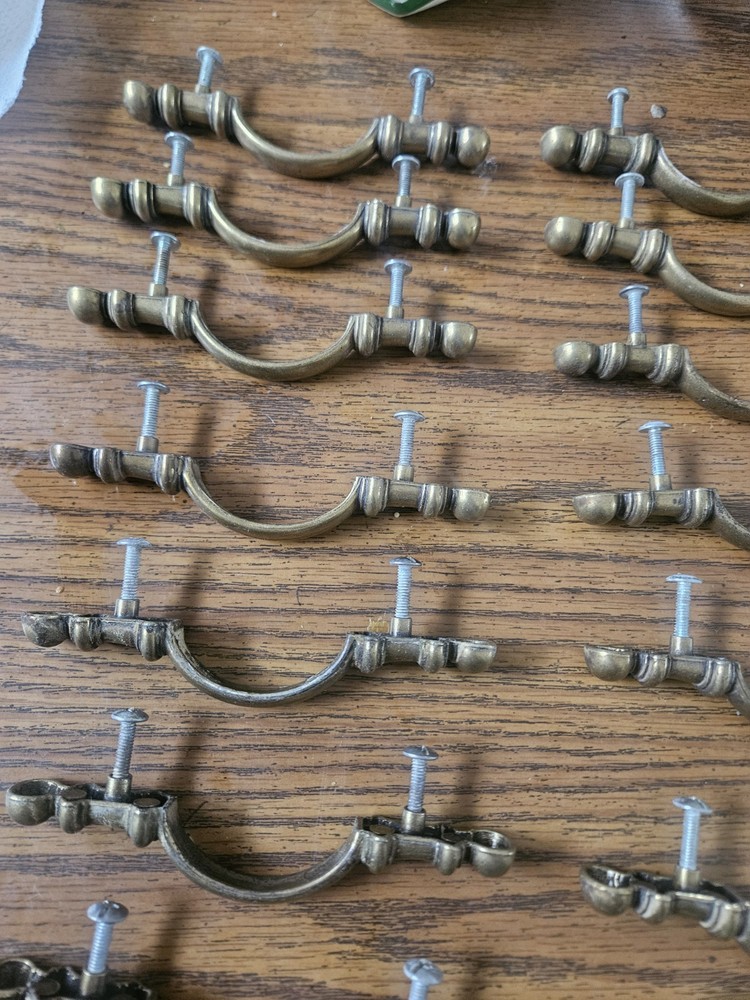 18 Vintage Brass Drawer Pulls 5" W/ 3" Screw Sets