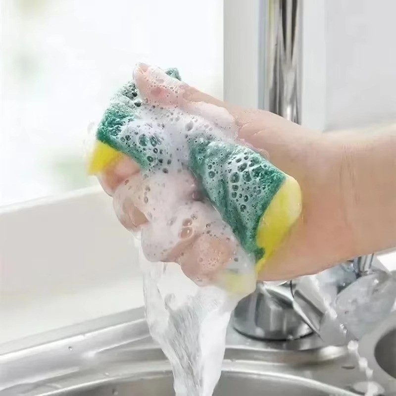 Heavy Duty Magic Sponge Rust Remover Brush Kitchen Pot Grime Cleaning Scraper