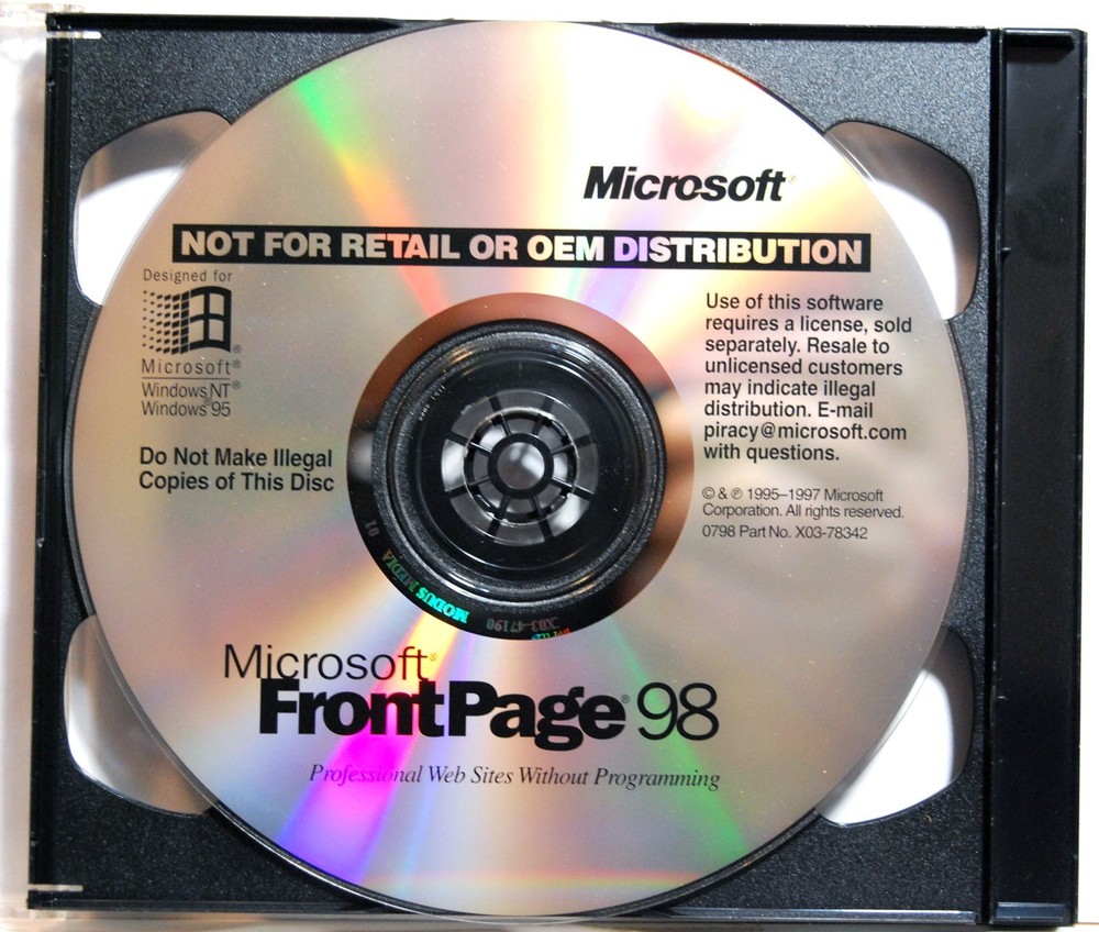 WINDOWS NT Server 4.0 Server with FrontPage 98 with CD Key - New Unused