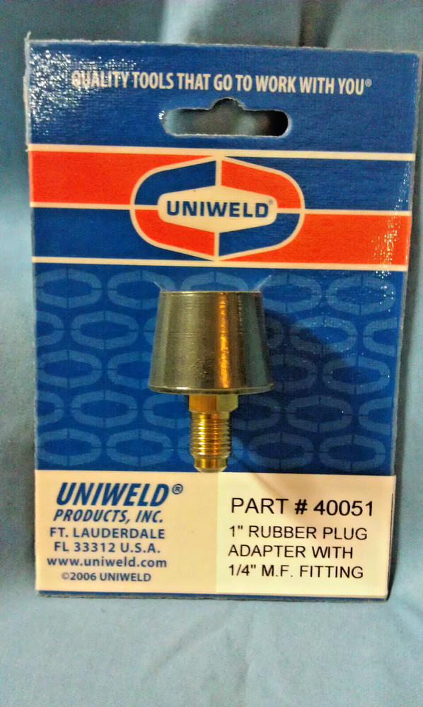 Rubber Plug Nozzle, 1" to 1-1/4" Rubber Plug Adapter with 1/4 Male Flare