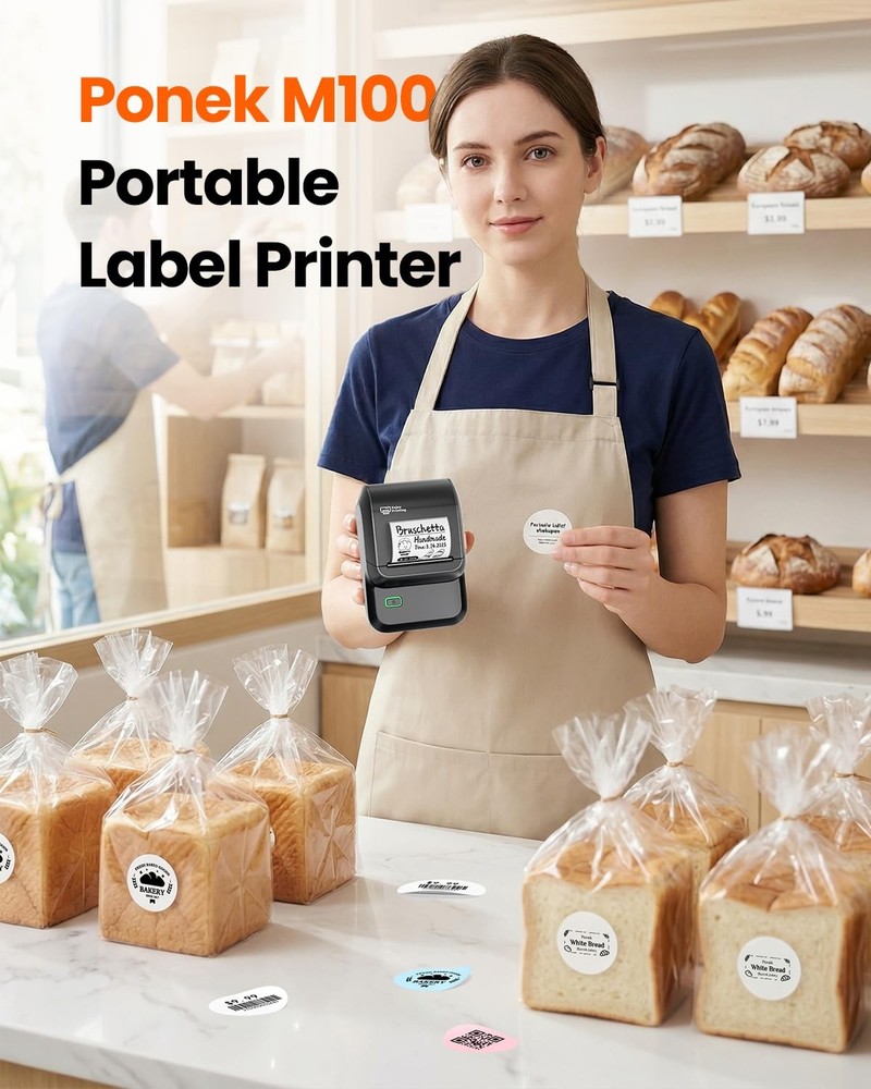 Label Maker Machine with Tape, M100 Address Barcode Label Printer, Versatile ...