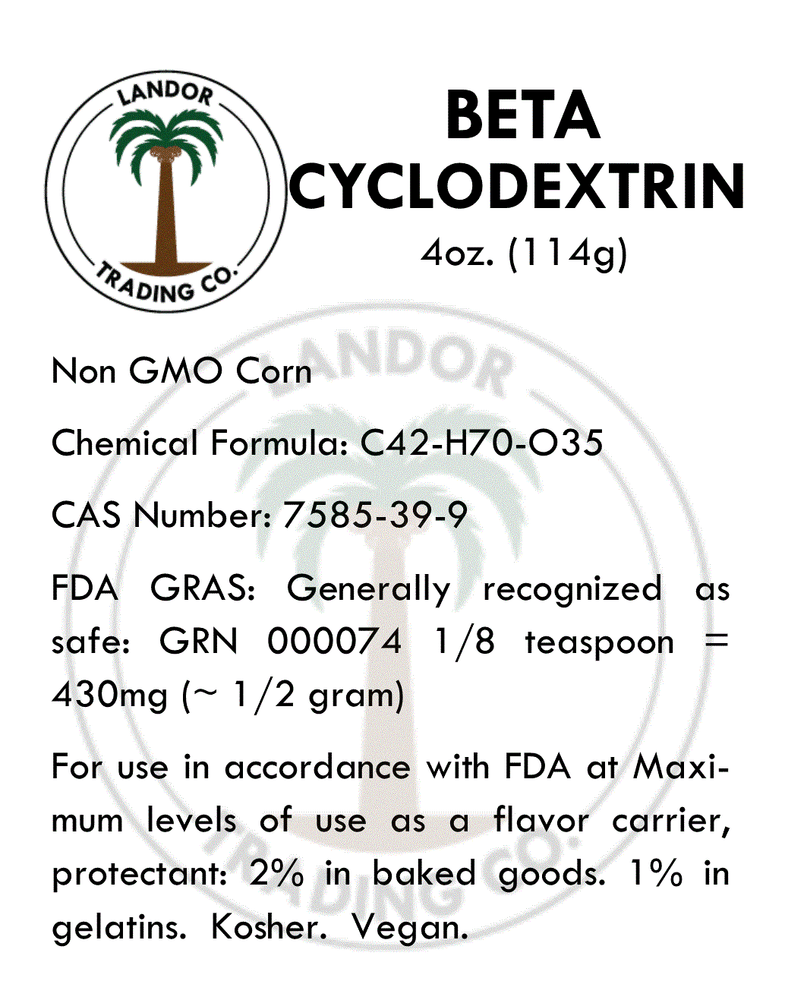 Beta Cyclodextrin Powder - 4 Ounces (114 grams)