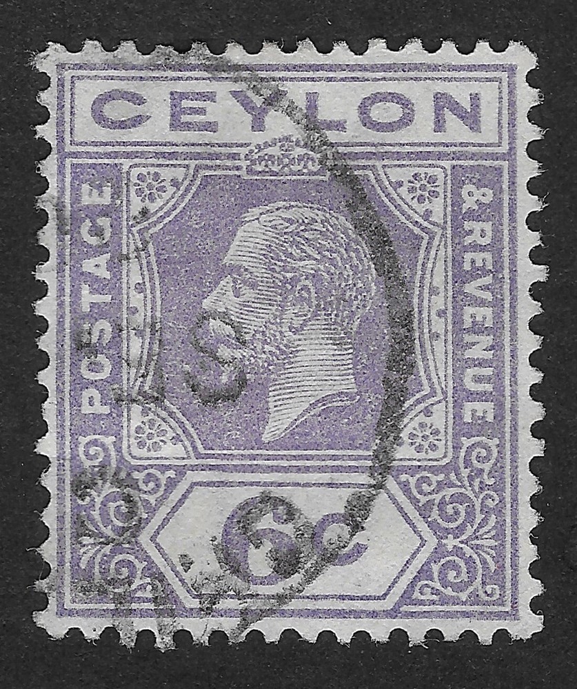 CEYLON  KING GEORGE V STAMP 6c 1921-1927  USED (E7X)