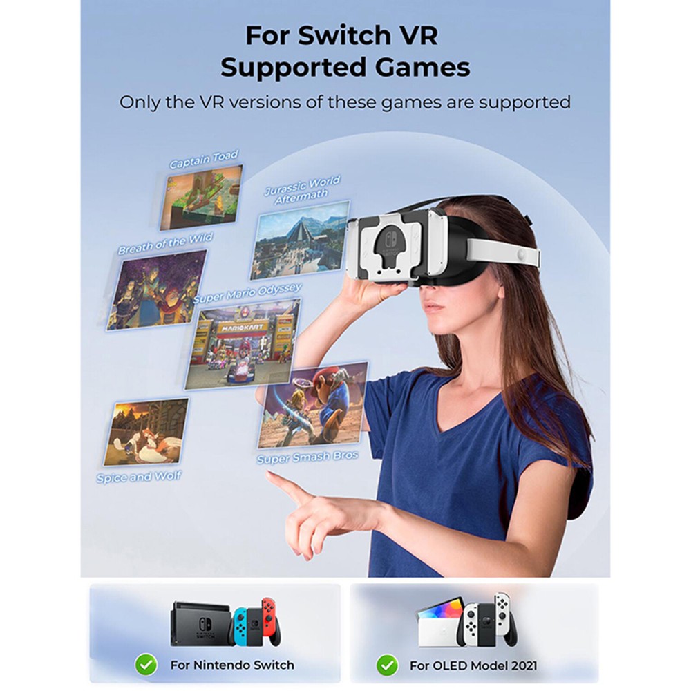 Adjustable Strap Adjustable Lens Gaming Console HD 3D VR Glasses For Switch/OLED