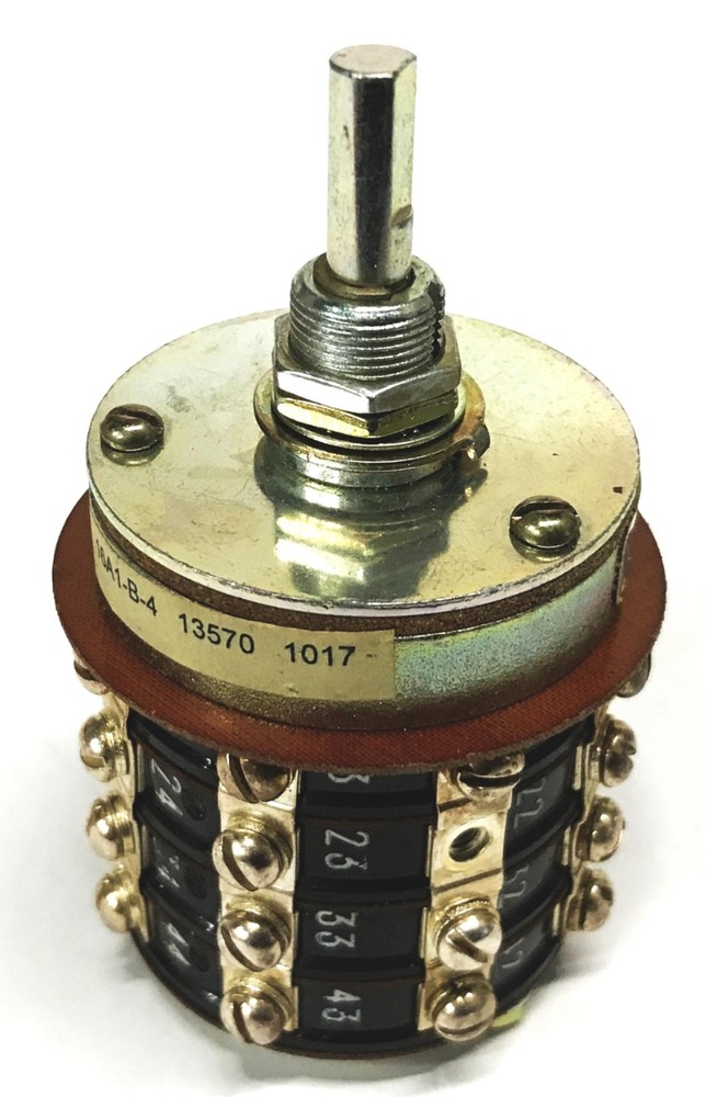 Shallco Rotary Selector Switch 16A1-B-4 NOS