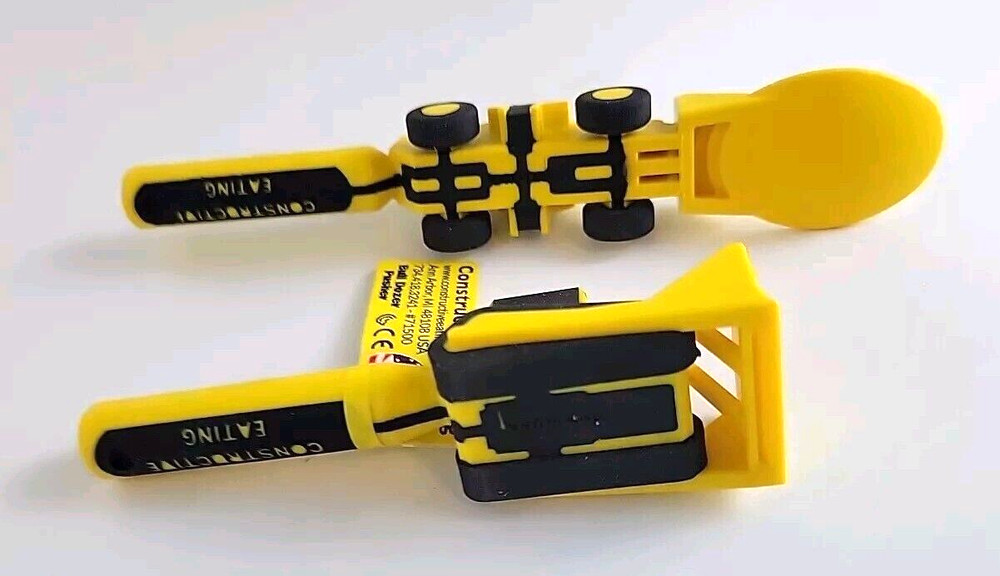 Constructive Eating® FRONT LOADER SPOON & BULL DOZER PUSHER (USA Made)