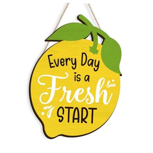 Lemon Kitchen Decor, Yellow Kitchen Accessories Theme Wall Art, Welcome Sign