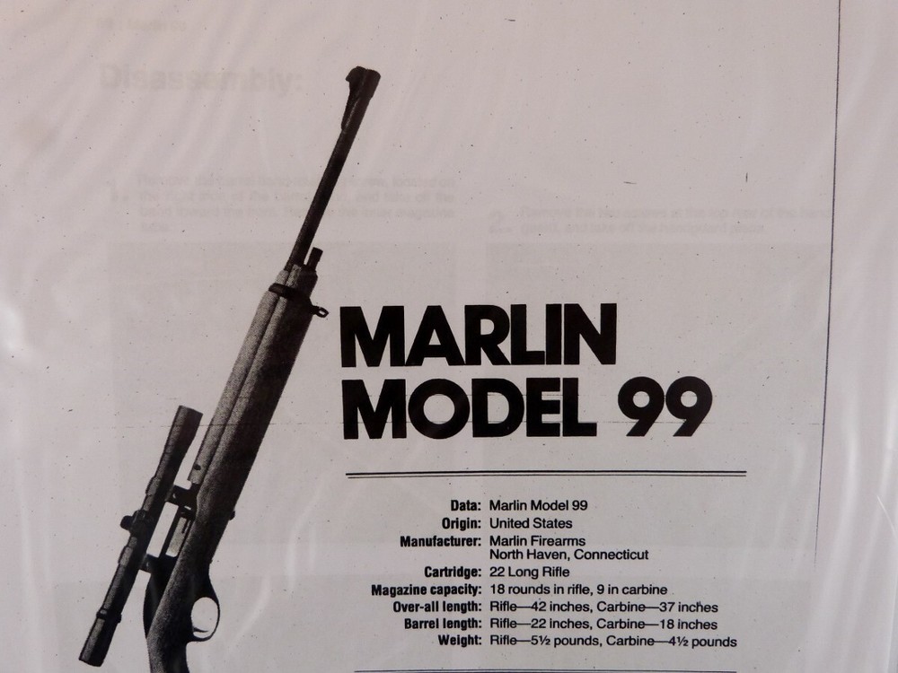 MARLIN MODEL 99 RIFLE BREAK DOWN INSTRUCTION KIT