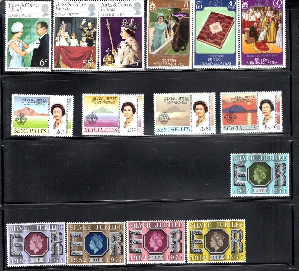 VARIOUS 1977 SILVER JUBILEE OMNIBUS ISSUES MINT - SEE SCANS