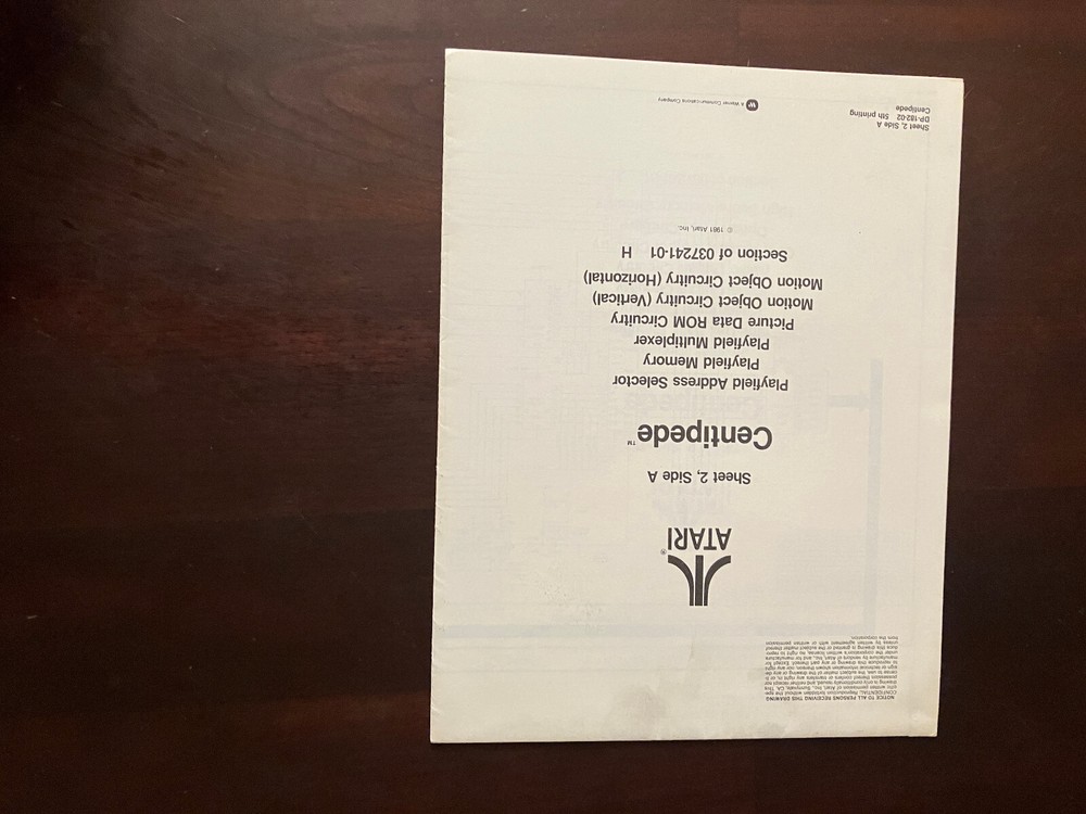 Original ATARI CENTIPEDE Arcade Operation, Service, & Maintenace Manuals - NIce!