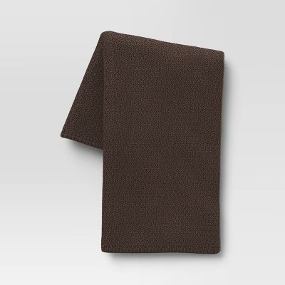 Threshold 70x50" Solid Knitted Oversized Warm Knit Throw Blanket OEKO-TEX, Gray