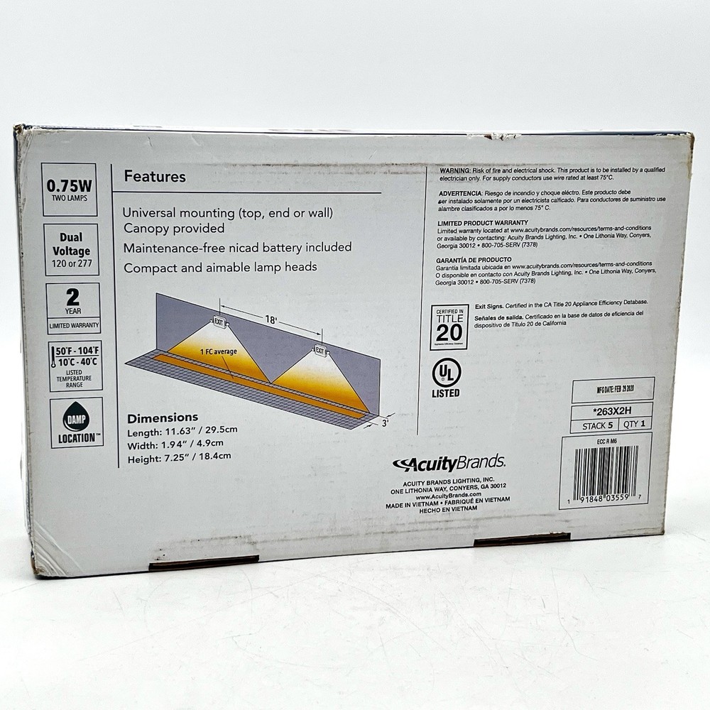 Lithonia Lighting ECC R M6 LED Emergency Exit Light w/ Adjustable Optics Red