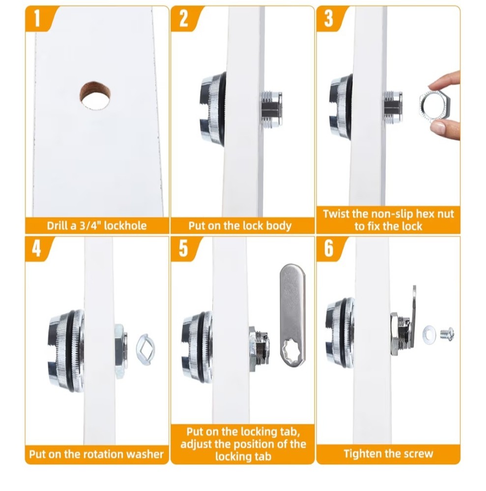 RealPlus Combination Cam Locks 3/4" Cylinder Cabinet Lock Security. 20 Pack.