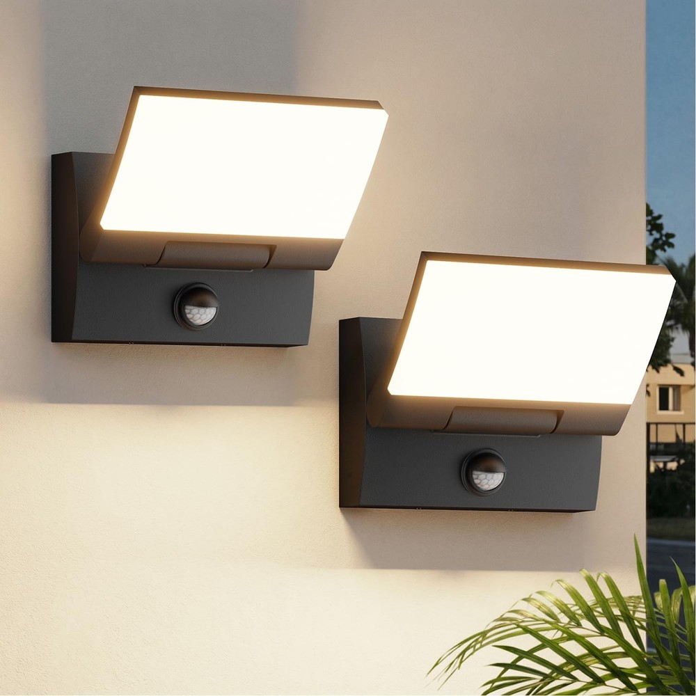 Motion Sensor LED Outdoor Wall Light 2-Pack, Rotatable Adjustable Wall Sconce...