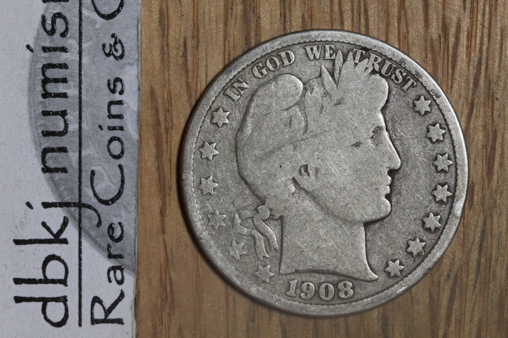1908 D Barber Half Dollar - G - Good