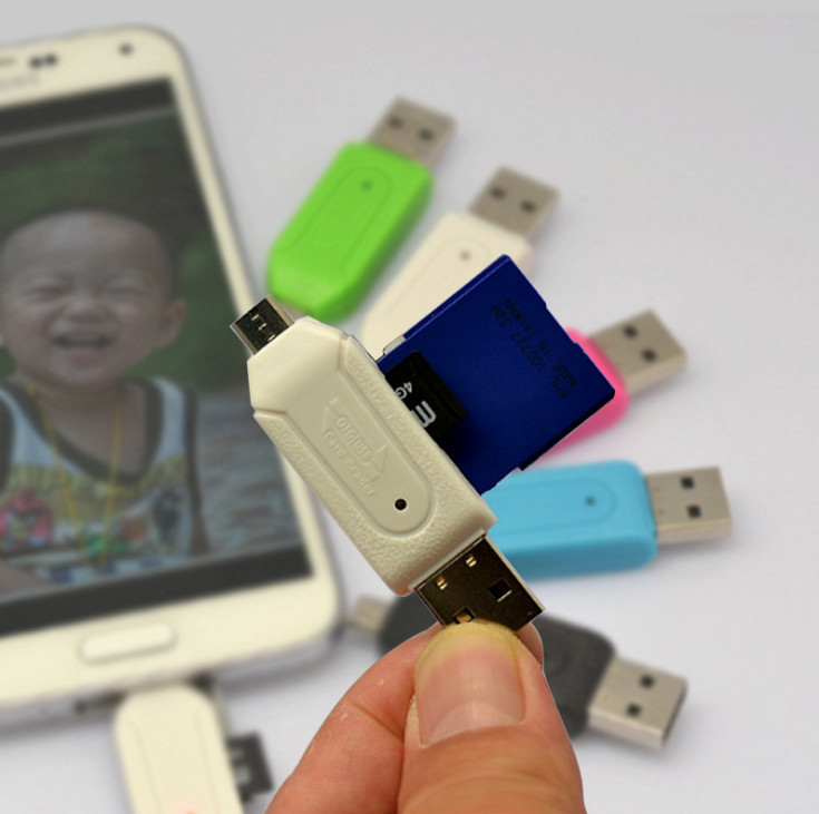 10pcs OTG card reader mobile phone / computer dual purpose card reader SD / TF