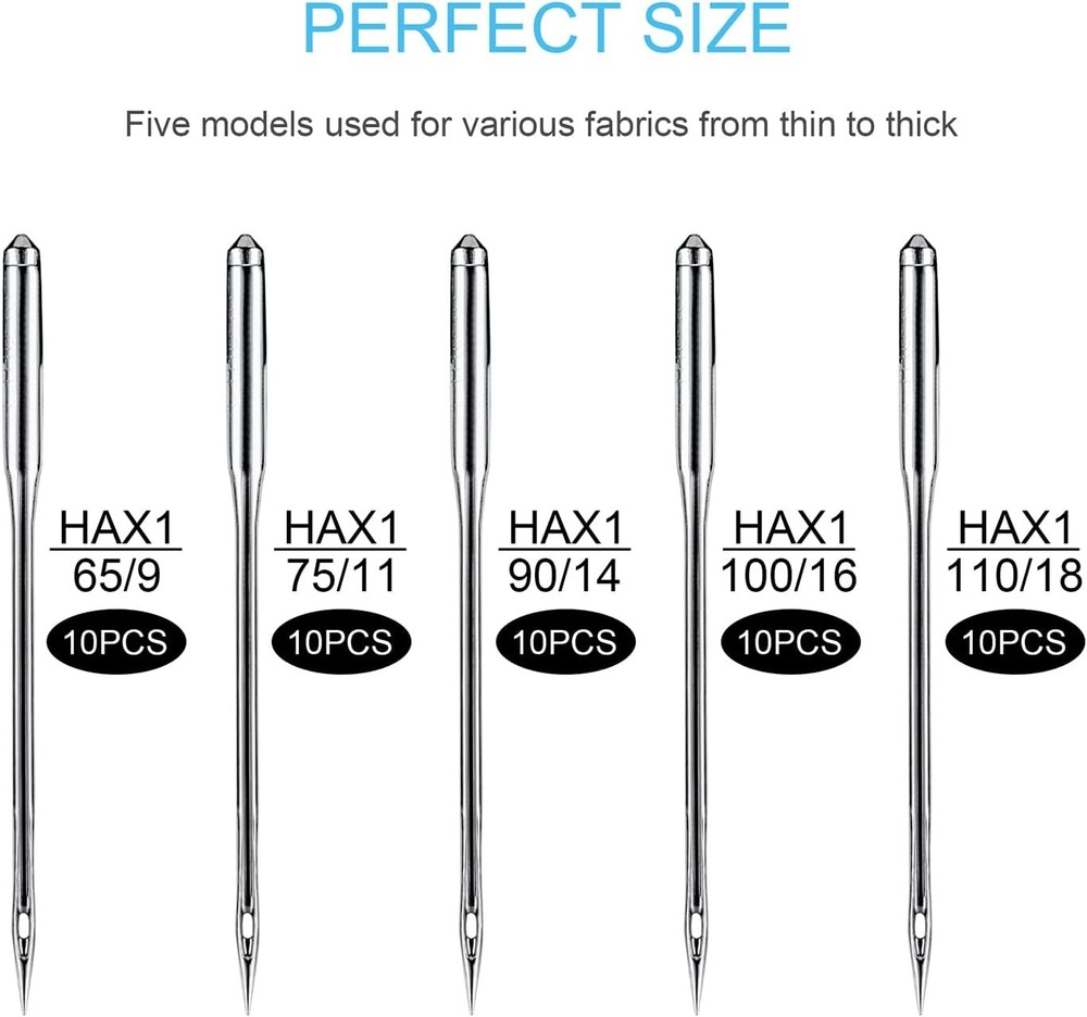 Sewing Machine Needles, 50 PCS Universal Sewing Machine Needle, Compatible with