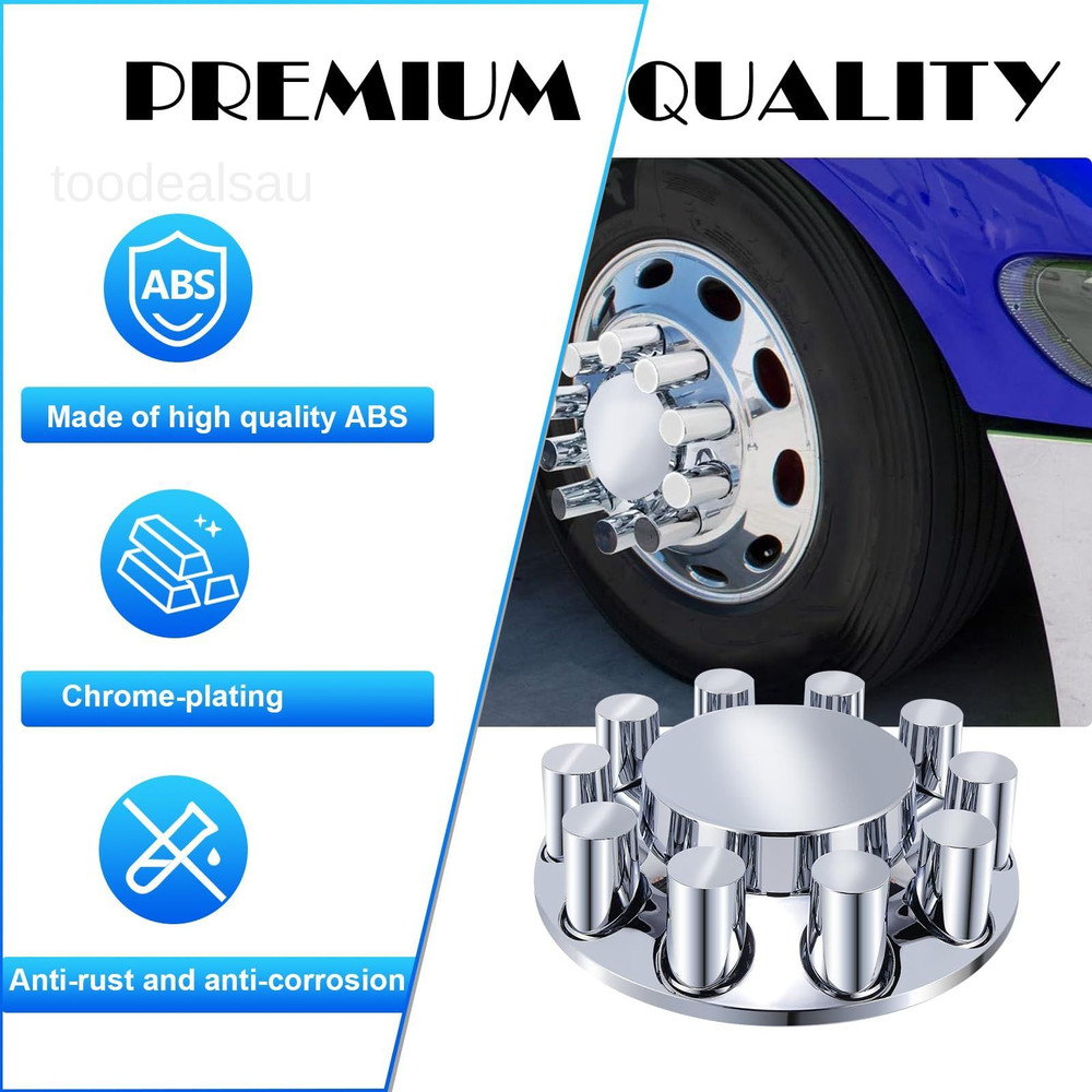 Front Axle Cover Kits ABS Chrome Plastic with 33mm Thread-on (2)