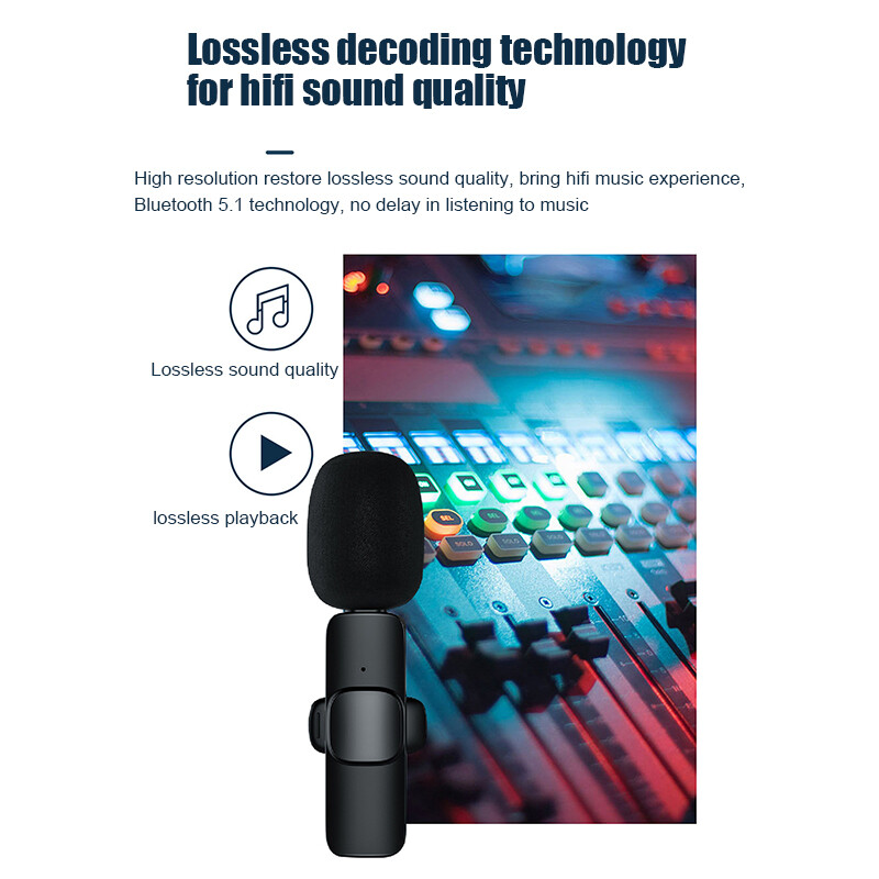 Wireless 3.5mm Lavalier Lapel Microphone Omnidirectional Condenser for Camera