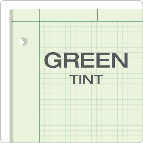 Engineering Computation Pad Glue Top Graph Rule On Back Green Tint Paper 8-1/2