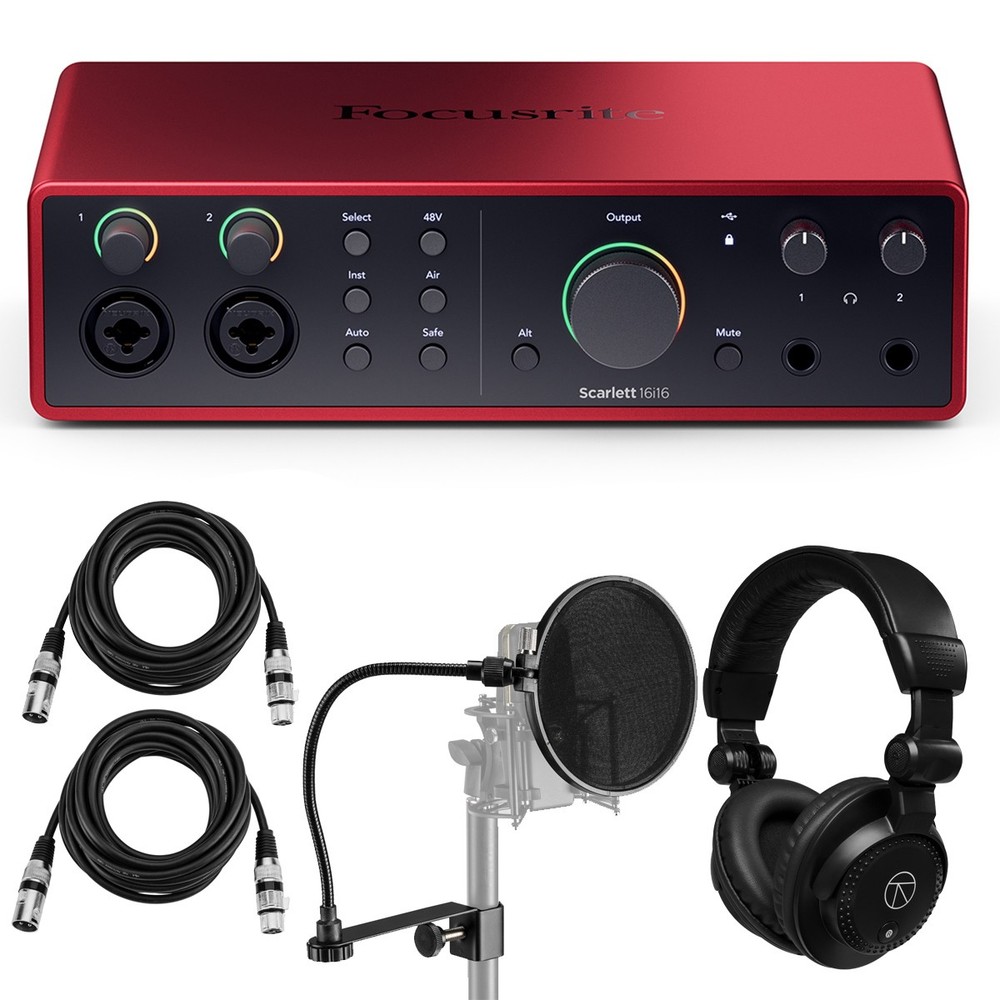 Focusrite Scarlett 16i16 4th Gen USB Audio Interface with Software Suite, Bundle
