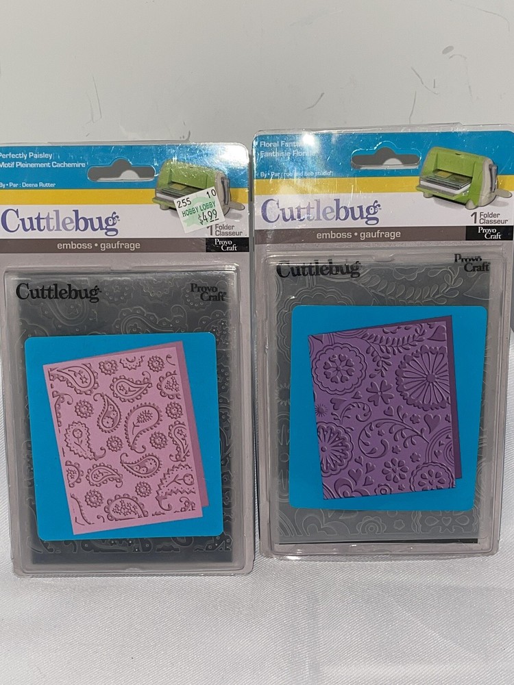 Cuttlebug Provo Craft 5 Embossing Folders 1 Die