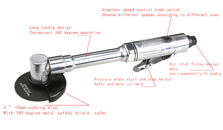 3" 75MM Pneumatic Cutting Machine Air Grinder Cutter Grinding Tool Long Handle