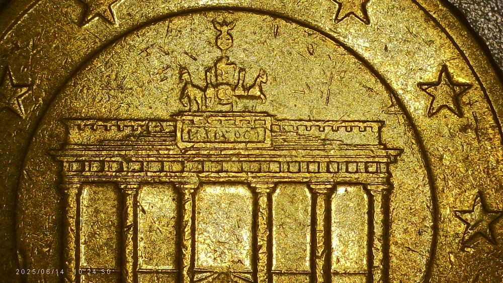 50 Cent Germany 2002 A – Error Coin (Double Rim, Weak Strike, Blurred Mintmark