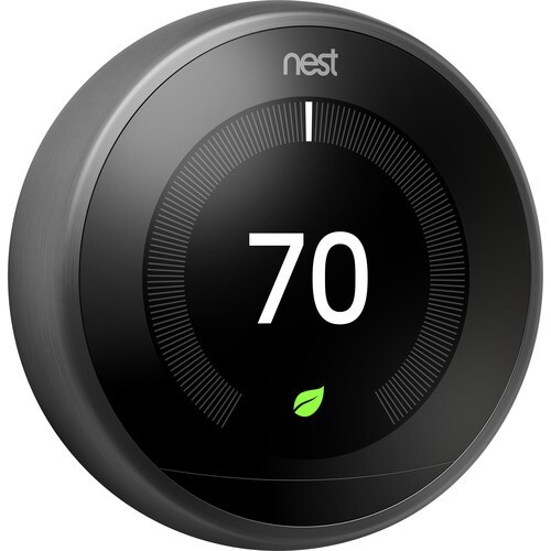 Black Google Nest 3rd Generation Learning Programmable Thermostat Kit T3016US A+