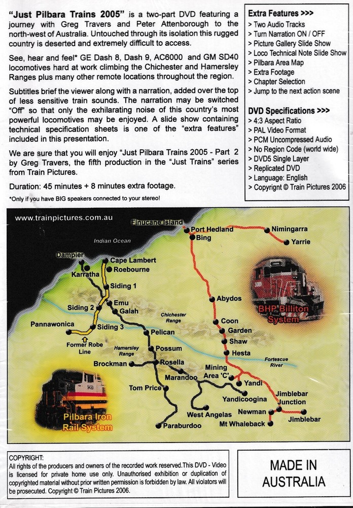 JUST PILBARA TRAINS 2005 PART 2 DVD (D-0099)