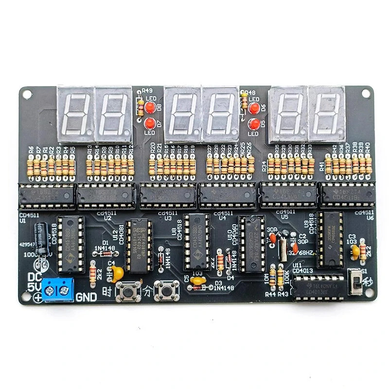 6-Digit DIY Clock Kit Soldering Practice 4.5–5.5V DC