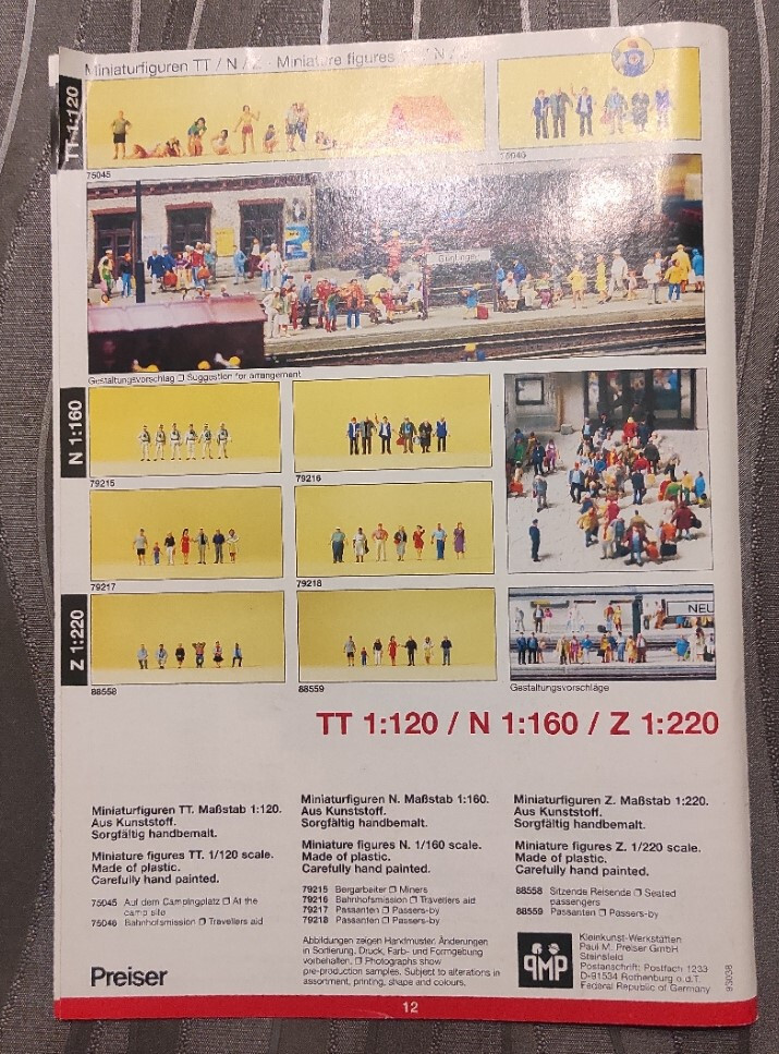catalogue PREISER 2008 + tariff figures model railway train HO