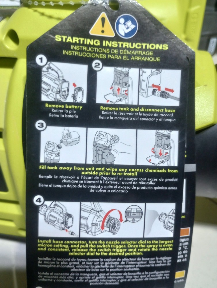 Two Unused Ryobi P2807 Electrostatic Backpack Sprayers, 2 Batteries One Charger