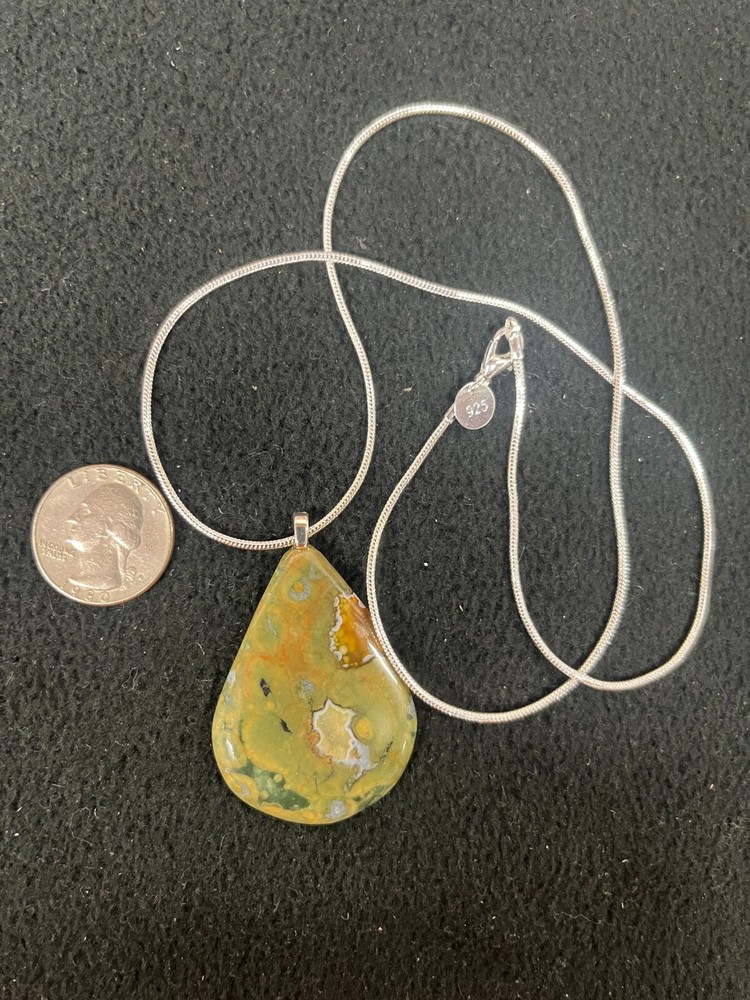 Rain Forest Jasper Pendant Necklace