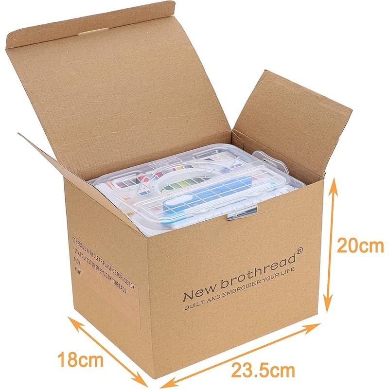 60 Spools Polyester Embroidery Thread W/ Storage Box Thread Snips Color Chart US